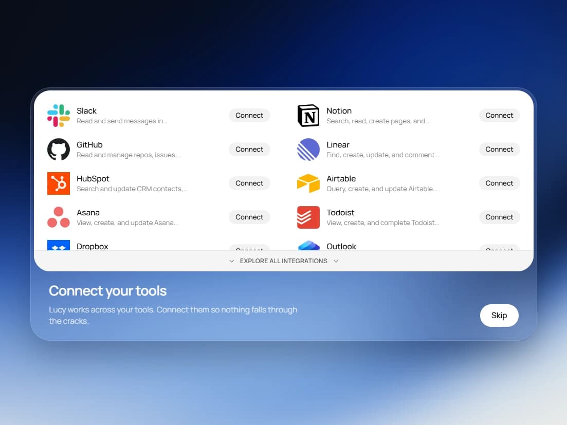 Lucy connections: product design interface design